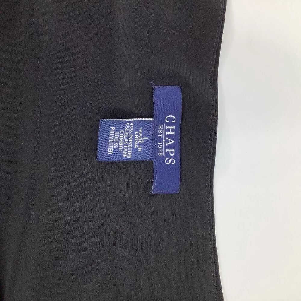 Chaps Highland Black Dress Medium iWith Sequined Shoulders 3/4 Sleeves & Midi NW - Picture 7 of 10